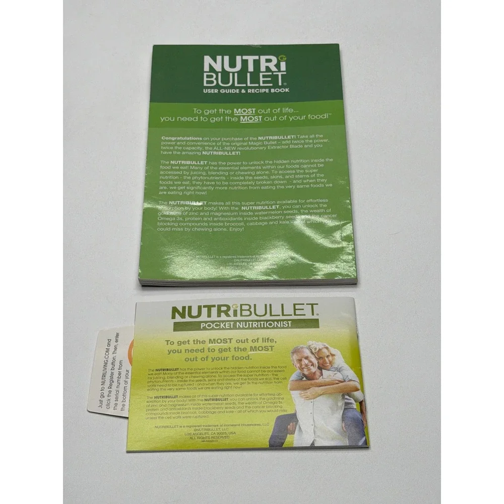 Nutribullet User Guide Recipe Book Pocket‎ Nutritionist Set